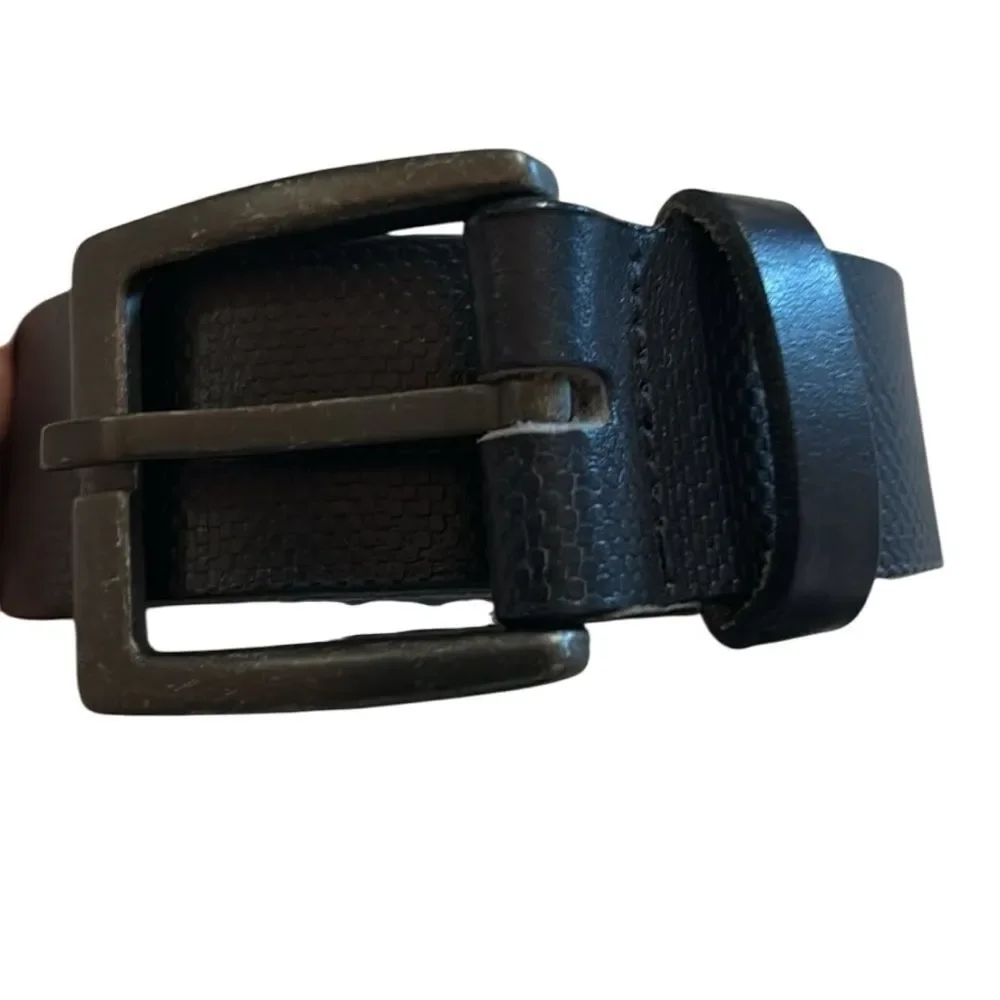 Lebrutt Montreal, genuine, Italian leather belt, size 34 Men's Black